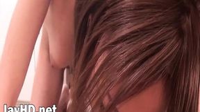 Hot Asian beauty Rina gives a passionate deep-throat blowjob to a lucky partner -XXX!