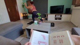 Cumming over me in yoga position