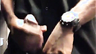 Black Cubicle Getting off: Caught Draining Off by Coworker