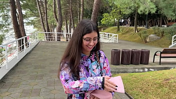 meet a sweet anime girl 18 yo hard fucked her and cum on her glasses