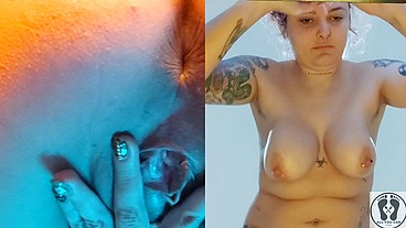 SPLIT SCREEN DOUBLE REBECA ADDAMS BOOBS BOUNCING