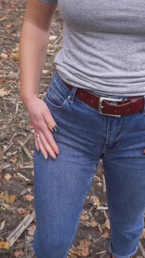 Jaw-dropping moment from &quot;Milf Teasing Her Big Cameltoe In Blue Jeans Outdoors&quot;