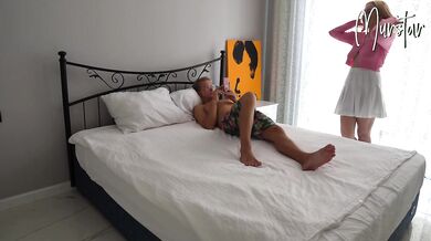 Blonde MILF stepmom deepthroated me until every inch leaked