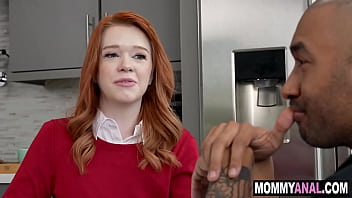 Ginger haired teacher bribes student with her anal hole