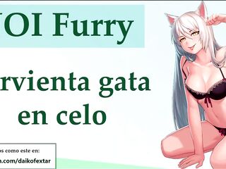 JOI Yiff manga. Sirvienta maid en celo.