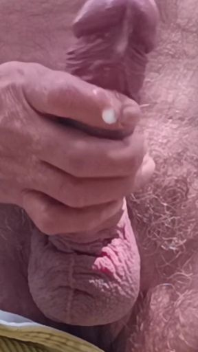 Outdoor Cruising Big Uncut Cock Pissing, Masturbating, Delicious Creamy Cum Close up Wearing Cords - Rockard Stepdaddy