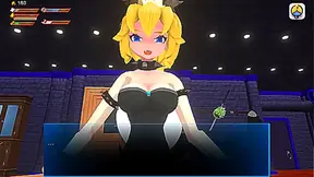 Bowsette Commands Pleasure with Fiery Foot Play Steamy Pegging Domination