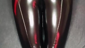 Julie lithoe in skintight shiny leggings on sissy ass