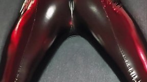 Julie lithoe in skintight shiny leggings on sissy ass