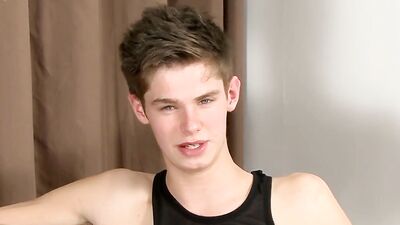 Skinny gay chap is having fun on a job interview