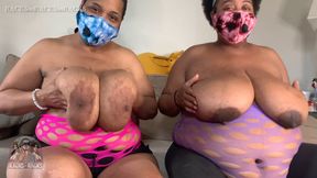 Black BBWs Oil Huge Natural Boobs