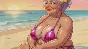Sexy Big Boobs on Beach