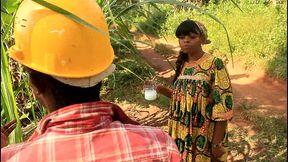 in the field with a palm wine picker who finds me defriche the field and we ended up kissing on the spot