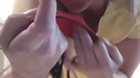 Thongs stuffing inside my wet kitty