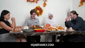 HijabFamily  -  Thanksgivings Dinner With Girlfriend In Hijab- Nadia White