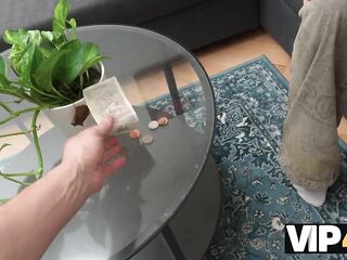 VIP4K. Naughty 18-year-old becomes a Cumslut coz of Debt
