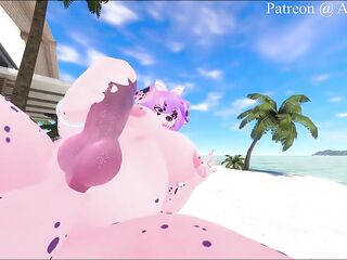 Preggo Fur Shemale hentai Jerks off to her Chat