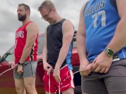 Three Aussie Blokes Take a Public Piss