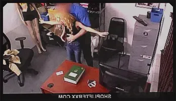 Blonde Babe Seduced by Mall Cop in Security Office