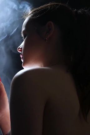 A Little Bit Naked Smoking Girl