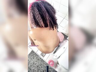 Bare Toilet Fart Explosion in the Morning Obese Ebony