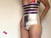 Hot Dutch Cosplay Sissy Transsexual shows PAWG Big Ass & Crossdresser Cock in Star Wars Swimsuit JOI