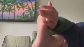 Massaging the soles of my feet