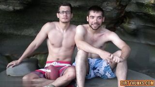 Wild Anal Threesome: Homo Assfucker and BFFs take turns pounding and cumming in wild anal sex frenzy