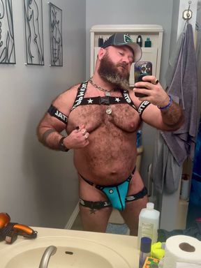 Thong &amp; thick pecs.