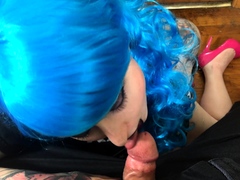 Amateur girlfriend handjob and blowjob with facial