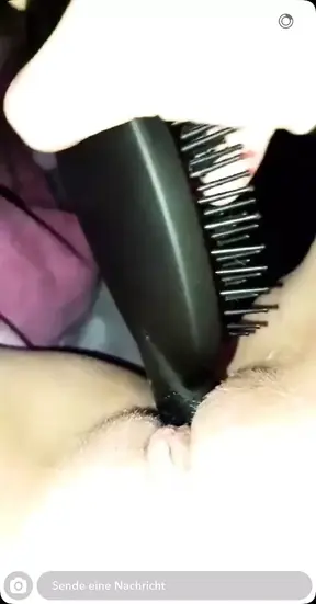 HornyHannah taking her stepsister Hairbrush deep inside