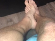 Male Foot Fetish - My High Arched Socked Feet Performing A Strip Tease Until They Are Naked