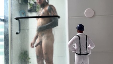 Giant shows himself showering with a tiny human and then ends up being eaten