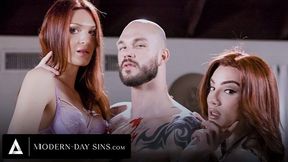 Cis Stud Barebacks Trans Redhead Ariel Demure While His Gf Is On The Phone!