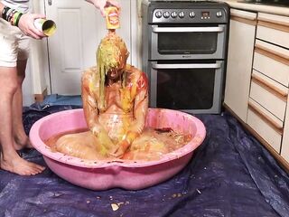 Worst EVER Disgusting Food Splosh - Horrendous! Hawt Beauty Plays in Mess