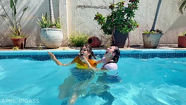 Our Poolside Dare Gets Dirty – Lesbian Plugs and Wet Teasing
