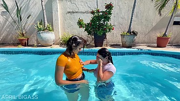 Our Poolside Dare Gets Dirty – Lesbian Plugs and Wet Teasing