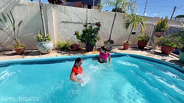 Our Poolside Dare Gets Dirty – Lesbian Plugs and Wet Teasing
