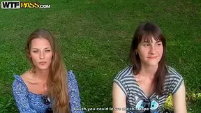 Outdoo sex scene with sexy Myra and her friend