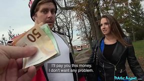 Another slut, Amirah Adara cheats on her boyfriend in public for money.