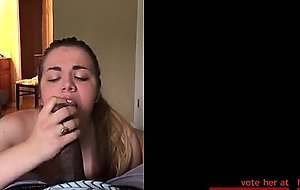 White girl throats BBC (Big Black Club)
