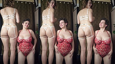 Two beautiful babes, beautiful lingerie and bangin' booties!