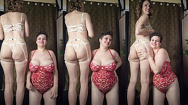 Two beautiful babes, beautiful lingerie and bangin' booties!