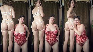 Two beautiful babes, beautiful lingerie and bangin' booties!