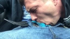 passageiro pagou a viajem do uber com uma mamada bem gostosa na piroca dele