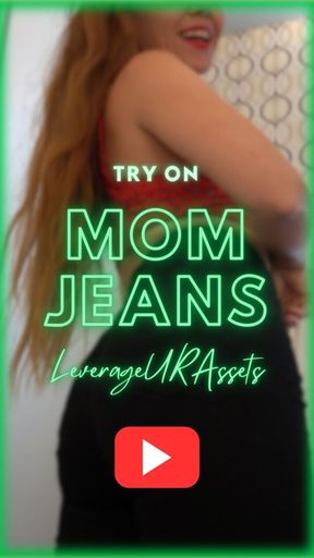 Mom Jeans High Waisted Try On 4k Mirror View Petite Redhead LeverageURAssets 33