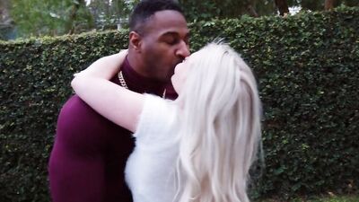 Juicy blonde girl is impaled on a big black cock and fucked