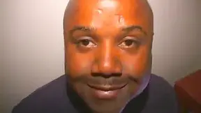 Bald Black Dummy Sucking White Dick In Glory Hole While Touching Own Flabbity Fadittawidda