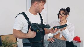 Ordered a call-husband to help her with furniture and he used the drill the wrong way