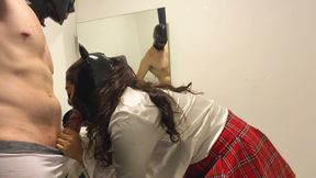 We escape from the party to the disabled bathroom and I fuck her hard until I end up in her ass